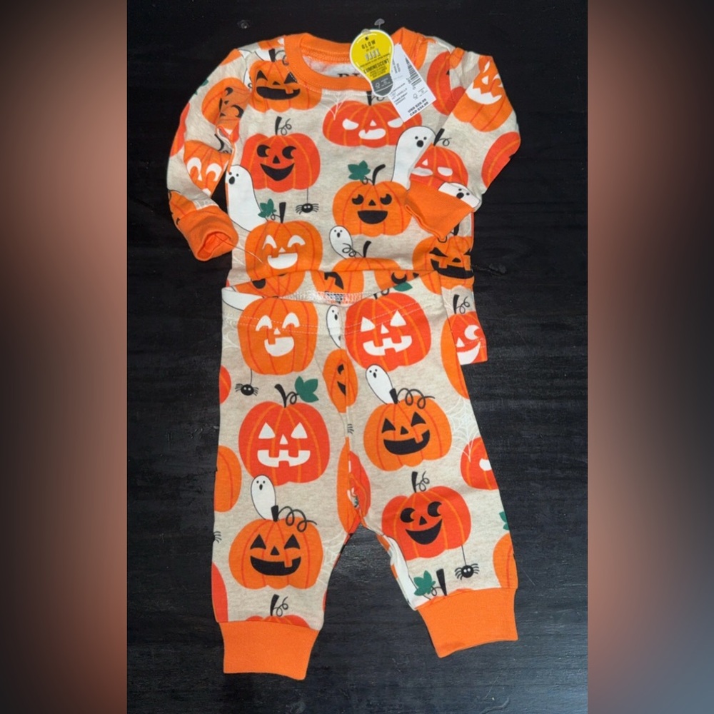 PJ place - Pumpkin and Ghost Print Baby Pajamas